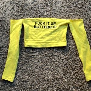 Fashion Nova Yellow Fuck It Up Buttercup Croptop